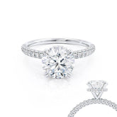 1.5 Ct Round Lab-Grown Diamond Hidden Halo Engagement Ring in Gold