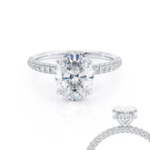 2.0 Ct Oval Lab-Grown Diamond Hidden Halo Engagement Ring For Her