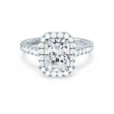 2.0 Ct Radiant Lab Grown Diamond Halo Engagement Ring
