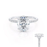 2 Carat Oval Hidden Halo Engagement Ring for Women – Elegant Design