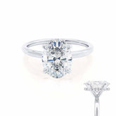 3 Carat Oval Hidden Halo Engagement Ring Lab Grown Diamond in 18K Gold