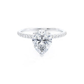 3 Carat Pear Lab Diamond Ring in 18K Gold | IGI Certified