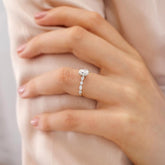 1.5 Ct Oval Lab Diamond Solitaire Engagement ring For Women