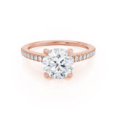 1.5 Ct Round Lab-Grown Diamond Engagement Ring in Gold – Shoulder Set Design