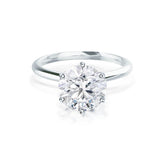Six Claw 3 Carat Solitaire Diamond Engagement Ring in 18K Gold