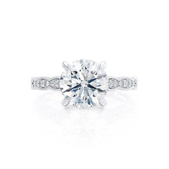 1.50 Ct Vintage Rose Gold Milgrain Engagement Ring