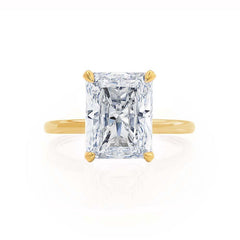 3 Ct Hidden Halo Radiant Engagement Ring in 18K Gold – Custom Design