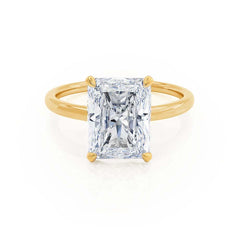 3 Ct Hidden Halo Radiant Engagement Ring in 18K Gold – Custom Design