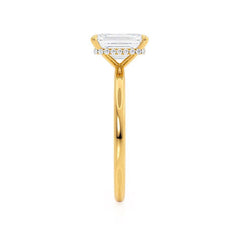 3 Ct Hidden Halo Radiant Engagement Ring in 18K Gold – Custom Design
