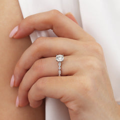2 Carat Round Diamond Vintage Engagement Ring - IGI Certified