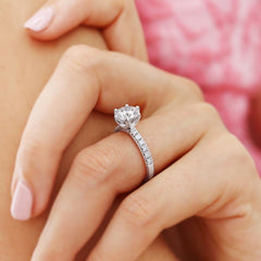 3.0 Ct Oval Lab Diamond Solitaire Engagement ring For Women