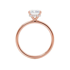 3 Ct Hidden Halo Radiant Engagement Ring in 18K Gold – Custom Design
