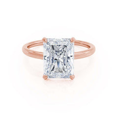 3 Ct Hidden Halo Radiant Engagement Ring in 18K Gold – Custom Design