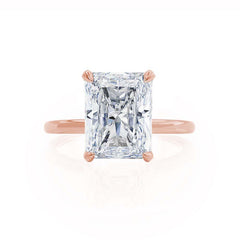 3 Ct Hidden Halo Radiant Engagement Ring in 18K Gold – Custom Design
