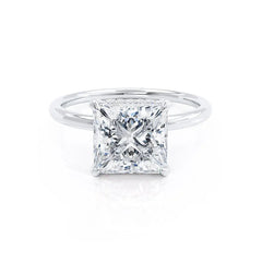 2 Ct Cathedral Hidden Halo Engagement Ring in 18K Gold