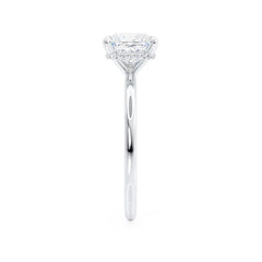 2 Ct Cathedral Hidden Halo Engagement Ring in 18K Gold
