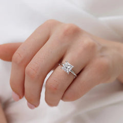 2 Ct Cathedral Hidden Halo Engagement Ring in 18K Gold