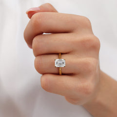 2.0 Ct Emerald Cut Solitaire Engagement Ring in Gold