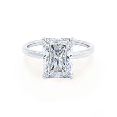 3 Ct Hidden Halo Radiant Engagement Ring in 18K Gold – Custom Design
