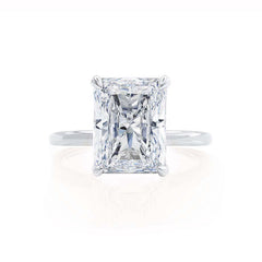 3 Ct Hidden Halo Radiant Engagement Ring in 18K Gold – Custom Design