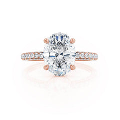 2.0 Ct Oval Lab-Grown Diamond Hidden Halo Engagement Ring For Her
