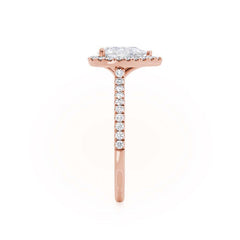 2.0Ct Halo Engagement Ring with a pear-shaped lab-grown diamond