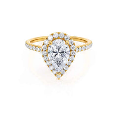 2.0Ct Halo Engagement Ring with a pear-shaped lab-grown diamond