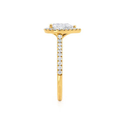 2.0Ct Halo Engagement Ring with a pear-shaped lab-grown diamond