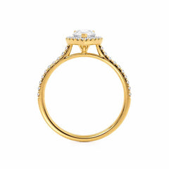2.0Ct Halo Engagement Ring with a pear-shaped lab-grown diamond