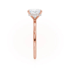 2 Ct Cathedral Hidden Halo Engagement Ring in 18K Gold