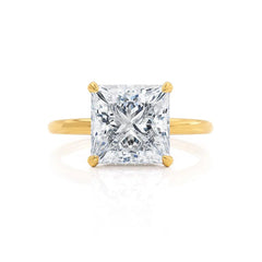 2 Ct Cathedral Hidden Halo Engagement Ring in 18K Gold