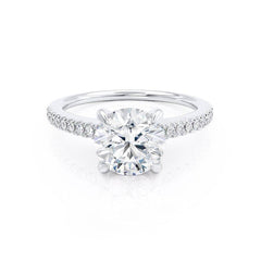1.5 Ct Round Lab-Grown Diamond Engagement Ring in Gold – Shoulder Set Design