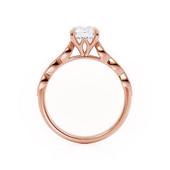 1.50 Ct Vintage Rose Gold Milgrain Engagement Ring