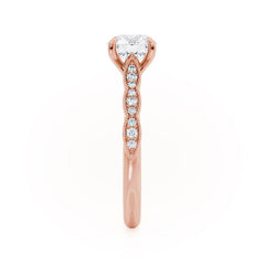 1.50 Ct Vintage Rose Gold Milgrain Engagement Ring