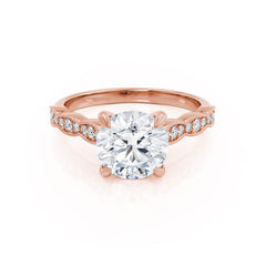1.50 Ct Vintage Rose Gold Milgrain Engagement Ring