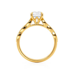 1.50 Ct Vintage Rose Gold Milgrain Engagement Ring