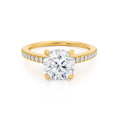 1.5 Ct Round Lab-Grown Diamond Engagement Ring in Gold – Shoulder Set Design