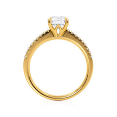 1.5 Ct Round Lab-Grown Diamond Engagement Ring in Gold – Shoulder Set Design